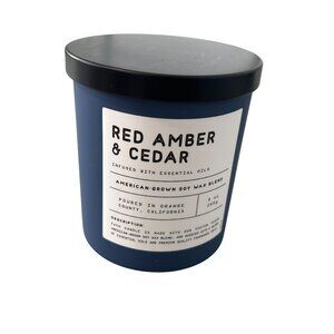 Leoben Company Red Amber & Cedar 9 Oz Scented Candle Vegan Soy Wax Blend
